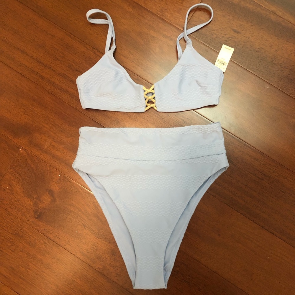 NWT Aerie Small Light Baby Blue Set - XS top, S High Waisted Bottoms